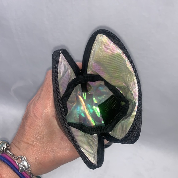 Sephora Makeup Brush Bag Black with Iridescent Interior Stand Up Carrying Case - Picture 4 of 10